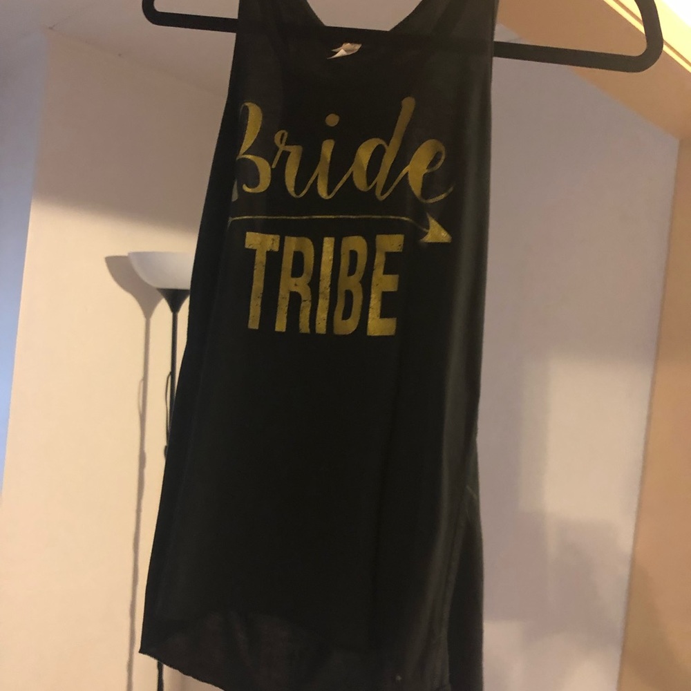 Bride Tribe Black Tank With Gold Writing